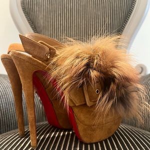 Beautiful authentic real fur red bottoms
